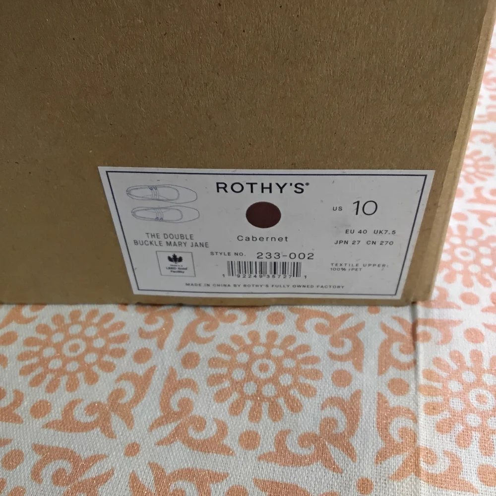 Rothy's Double Strap Burgundy Flats Cabernet - Picture 7 of 7